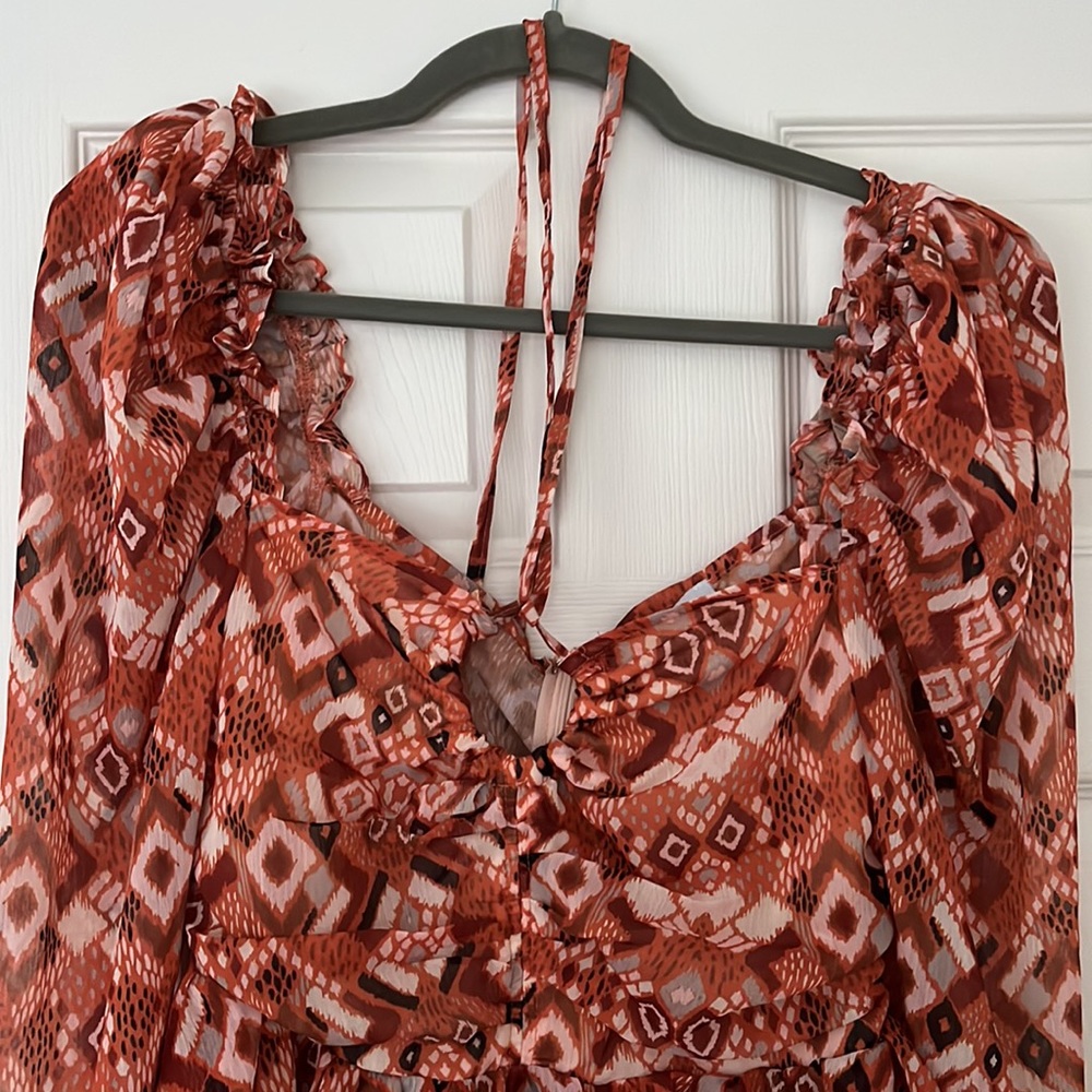 Orange Pattern Dress - Picture 2 of 2